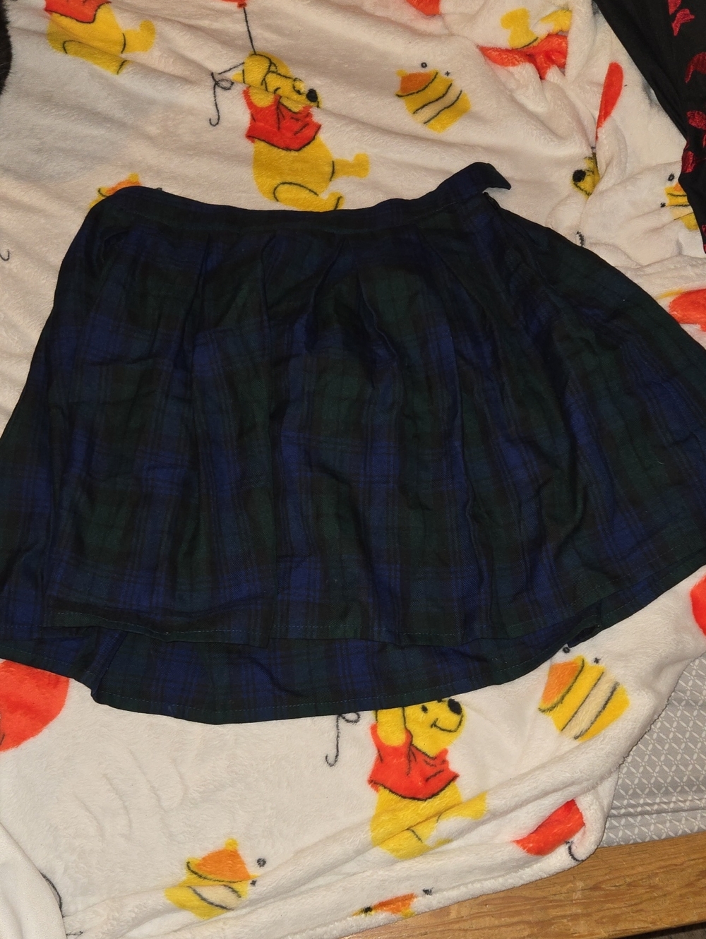 Hot Topic Blue & Green Plaid Skater Skirt